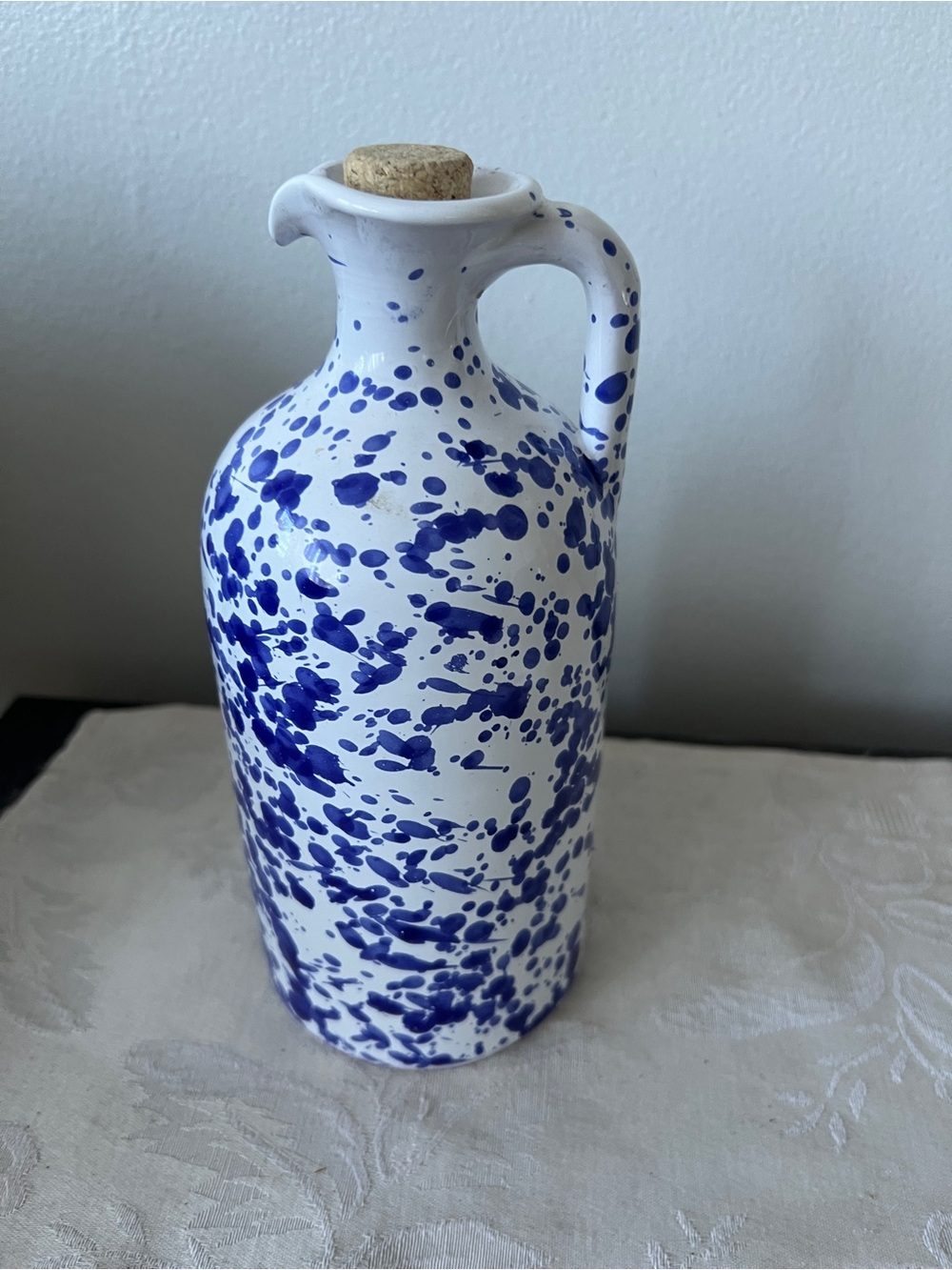 Made In Italy Handmaid Ceramic Olive Oil Cruet - Cobalt